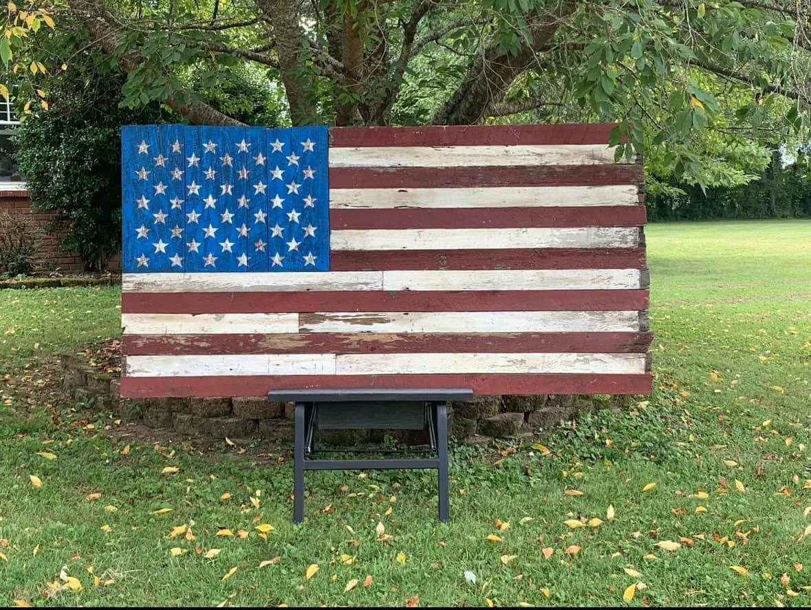Tennessee tri-star state flag handcrafted from reclaimed barnwood
